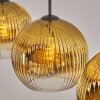 Ripoll lampa wisząca, kula świetlna, lampa wisząca złoty, przezroczysty, 3-punktowe