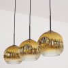 Ripoll lampa wisząca, kula świetlna, lampa wisząca złoty, przezroczysty, 3-punktowe