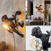 lampa małpa  Leonix kinkiet złoty, czarny, 1-punktowy