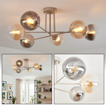 Gastor lampa sufitowa, kula świetlna 80 cm piaskowy, 6-punktowe