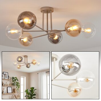 Gastor lampa sufitowa, kula świetlna 80 cm piaskowy, 6-punktowe