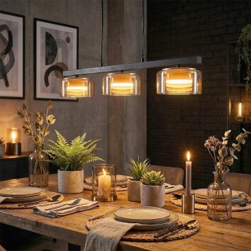 Folar lampa wisząca, lampa wisząca LED czarny, 3-punktowe