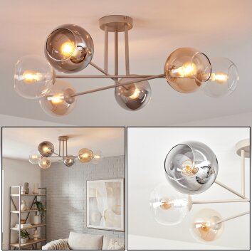 Koyoto lampa sufitowa, kula świetlna 78 cm piaskowy, 6-punktowe