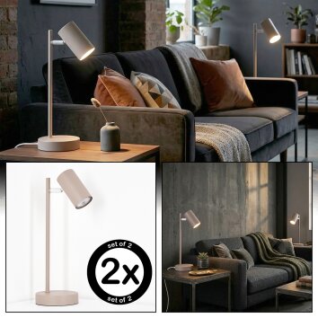 Javel lampka biurkowa, lampa stołowa LED piaskowy, biały, 1-punktowy