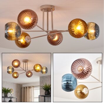 Koyoto lampa sufitowa, kula świetlna 78 cm piaskowy, 6-punktowe