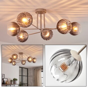 Koyoto lampa sufitowa, kula świetlna 78 cm piaskowy, 6-punktowe