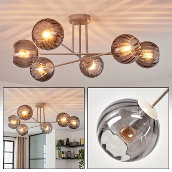 Koyoto lampa sufitowa, kula świetlna 78 cm piaskowy, 6-punktowe