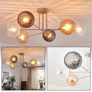 Koyoto lampa sufitowa, kula świetlna 78 cm piaskowy, 6-punktowe