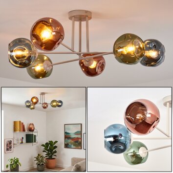 Ripoll lampa sufitowa, kula świetlna piaskowy, 6-punktowe