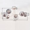 Ripoll lampa sufitowa, kula świetlna piaskowy, 6-punktowe