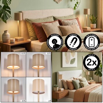 Kaval lampa stołowa LED piaskowy, 1-punktowy