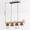 Koyoto lampa wisząca, kula świetlna, lampa wisząca kolory naturalne, czarny, 4-punktowe