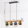 Koyoto lampa wisząca, kula świetlna, lampa wisząca kolory naturalne, czarny, 4-punktowe