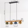Koyoto lampa wisząca, kula świetlna, lampa wisząca kolory naturalne, czarny, 4-punktowe