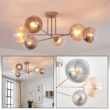 Koyoto lampa sufitowa, kula świetlna 78 cm piaskowy, 6-punktowe
