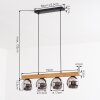 Koyoto lampa wisząca, kula świetlna, lampa wisząca kolory naturalne, czarny, 4-punktowe