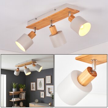 Olaris lampa sufitowa, spot sufitowy chrom, szary, kolory naturalne, 3-punktowe