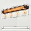 Yuma lampa sufitowa kolory naturalne, czarny, 4-punktowe