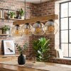Koyoto lampa wisząca, kula świetlna, lampa wisząca kolory naturalne, czarny, 4-punktowe