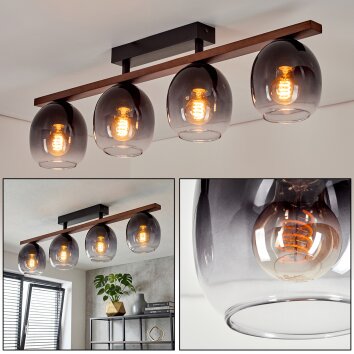Chauplane lampa sufitowa ciemnobrązowy, kolory naturalne, czarny, 4-punktowe