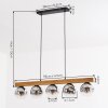 Ripoll lampa wisząca, kula świetlna, lampa wisząca kolory naturalne, czarny, 5-punktowe