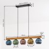Koyoto lampa wisząca, kula świetlna, lampa wisząca kolory naturalne, czarny, 5-punktowe