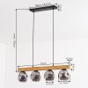 Ripoll lampa wisząca, kula świetlna, lampa wisząca kolory naturalne, czarny, 4-punktowe