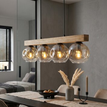 Ripoll lampa wisząca, kula świetlna, lampa wisząca kolory naturalne, czarny, 4-punktowe