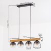 Koyoto lampa wisząca, kula świetlna, lampa wisząca kolory naturalne, czarny, 4-punktowe