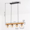 Koyoto lampa wisząca, kula świetlna, lampa wisząca kolory naturalne, czarny, 4-punktowe