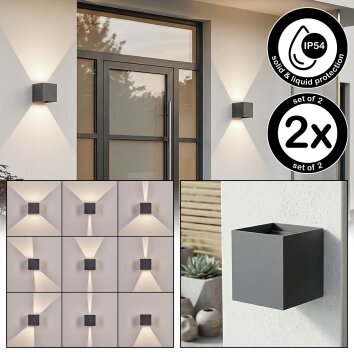 Tamarin zewnętrzny kinkiet, lampa up & down, kinkiet LED antracytowy, 1-punktowy