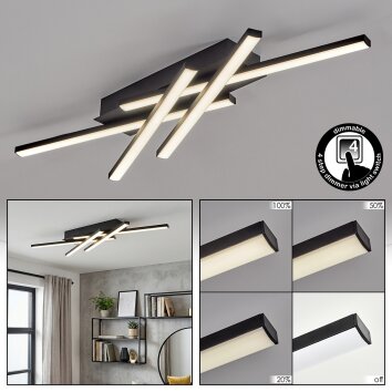 Velon lampa sufitowa LED czarny, 1-punktowy