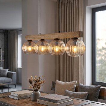 Koyoto lampa wisząca, kula świetlna, lampa wisząca kolory naturalne, czarny, 4-punktowe