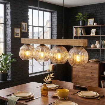 Ripoll lampa wisząca, kula świetlna, lampa wisząca kolory naturalne, czarny, 4-punktowe