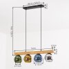 Koyoto lampa wisząca, kula świetlna, lampa wisząca kolory naturalne, czarny, 4-punktowe