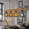 Ripoll lampa wisząca, kula świetlna, lampa wisząca kolory naturalne, czarny, 4-punktowe