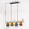 Koyoto lampa wisząca, kula świetlna, lampa wisząca kolory naturalne, czarny, 4-punktowe
