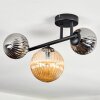 Chehalis lampa sufitowa, kula świetlna bursztynowy, chrom, przydymiony, 3-punktowe