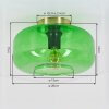 Boza plafon szklany zielony, lampa sufitowa z zielonym kloszem Ø 28 cm