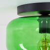 Boza plafon z zielonym szklanym kloszem Ø 28 cm, okrągła lampa sufitowa E27