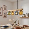 Ripoll drewniana lampa wisząca nad stół, 4-punktowa, szklane kule, długość 75 cm