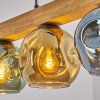 Ripoll drewniana lampa wisząca nad stół, 4-punktowa, szklane kule, długość 75 cm