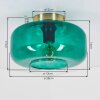 Boza lampa sufitowa z turkusowym szklanym kloszem Ø 28 cm, plafon E27
