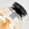 Gastor plafon szklana kula E27, lampa sufitowa z bursztynowym kloszem
