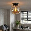 Gastor lampa sufitowa szklana kula z bursztynowym kloszem, retro E27