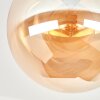 Gastor lampa sufitowa szklana kula z bursztynowym kloszem, retro E27