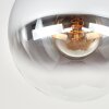 Gastor lampa sufitowa szklana kula z dymionym kloszem, retro mosiądz E27