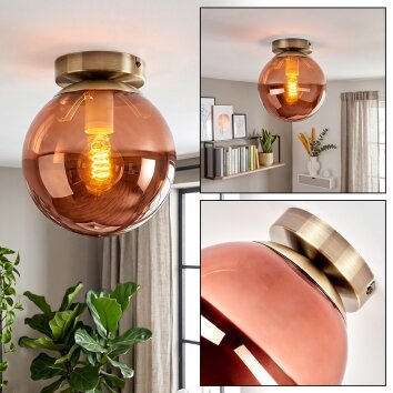 Gastor kulista lampa sufitowa retro vintage E27 z kulistym kloszem do salonu