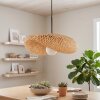 Lampa wisząca Bauro, wygięty bambusowy klosz, regulacja przy montażu, długość 50 cm