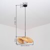 Lampa wisząca Bauro, wygięty bambusowy klosz, regulacja przy montażu, długość 50 cm